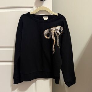 Crewcuts Black Sweater with Sequin Bow